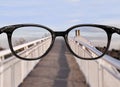 Clear vision over bridge perspective Royalty Free Stock Photo