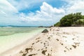 Clear water in Anse Banane beach in La Digue island Royalty Free Stock Photo