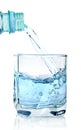 Clear water being poured into a glass cup isolated Royalty Free Stock Photo