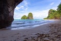 Clear water and blue sky at Railay Beach, Krabi province, Thailand Royalty Free Stock Photo