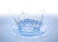 Clear water crown splash in water pool with ripples