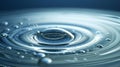 Clear Water drop with circular waves. Close-up. AI generated Royalty Free Stock Photo