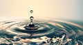Clear Water drop with circular waves Royalty Free Stock Photo