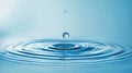 Clear Water drop with circular waves, Rain drops falling on smooth surface of water Royalty Free Stock Photo