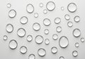 Clear water droplets scattered across a bright clean surface Royalty Free Stock Photo