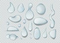 Clear water drops different shapes vector illustration Royalty Free Stock Photo