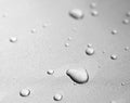 Clear water drops on light grey background. Royalty Free Stock Photo