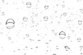 clear water drops on png transparent background, raindrops on window glass isolated on white background, different natural sizes,