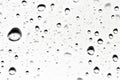 clear water drops on png transparent background, raindrops on window glass isolated on white background, different natural sizes, Royalty Free Stock Photo