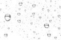 clear water drops on png transparent background, raindrops on window glass isolated on white background, different natural sizes,