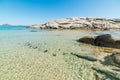 Clear water in famous Scoglio di Peppino beach