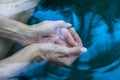 Clear water in the female palms