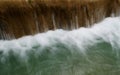 Clear water flow of the Tad Sae waterfall in Luang Prabang, Laos