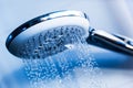 Clear water flowing from shower. Royalty Free Stock Photo