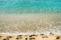 Clear water and footprints at Cleopatra beach, Alanya, Turkey Royalty Free Stock Photo