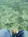 clear water in the gili ketapang beach Royalty Free Stock Photo