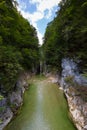 Kaiserklamm canyon, Kaiser Gorge, beautiful narrow valley at Kaiserklamm in Brandenberg, Kramsach, Tyrol, Austria Royalty Free Stock Photo