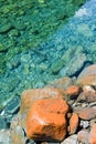 Clear water of lake Malvaglia on Blenio valley