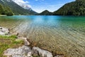 Clear water in a mountain lake. Hintersteiner Lake, Tyrol, Austria