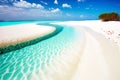 clear water and sandy white beach on maldives tropical island