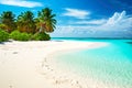 clear water and sandy white beach on maldives tropical island