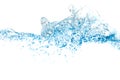 Clear water waves. Water wave  and air bubbles isolated over white background. Blue water wave abstract background isolated on Royalty Free Stock Photo