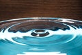 Clear Waterdrop with circular waves. Splashes closeup. Water splash and falling drop. Splash of the falling drops of water. Water Royalty Free Stock Photo