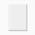 Clear white blank book cover template on the alpha transperant background with smooth soft shadows. Vector illustration.