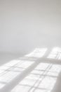 Clear white cyclorama. Light background with sun light and shadows. Plain wall empty photo studio. Royalty Free Stock Photo