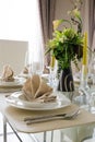 Clear white decoration table for meal