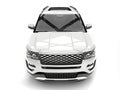 Clear white modern SUV - front view closeup shot Royalty Free Stock Photo