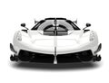 Clear white super sports race car  - front view closeup shot Royalty Free Stock Photo