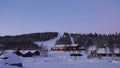 Purple Night Sky in Swedish winter of Are Valadalen Fjallstation, Jamtland