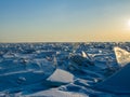 Clear winter morning on the lake. Royalty Free Stock Photo