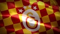 Flag of GalataSaray waving in the wind. 4K High Resolution Full HD. Looping Video of International Flag of GalataSaray.