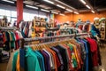 clearance rack full of discounted apparel Royalty Free Stock Photo