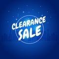 Clearance sale with blue background