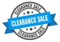 clearance sale label sign. round stamp. band. ribbon Royalty Free Stock Photo