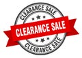 clearance sale label sign. round stamp. band. ribbon Royalty Free Stock Photo