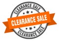 clearance sale label sign. round stamp. band. ribbon Royalty Free Stock Photo