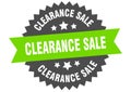 clearance sale sign. clearance sale round isolated ribbon label. Royalty Free Stock Photo