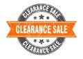 clearance sale round stamp with ribbon. label sign Royalty Free Stock Photo