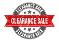 clearance sale round stamp with ribbon. label sign Royalty Free Stock Photo