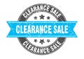 clearance sale round stamp with ribbon. label sign Royalty Free Stock Photo