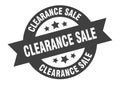 clearance sale sign. round ribbon sticker. isolated tag Royalty Free Stock Photo