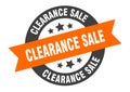 clearance sale sign. round ribbon sticker. isolated tag Royalty Free Stock Photo