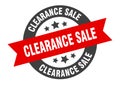 clearance sale sign. round ribbon sticker. isolated tag Royalty Free Stock Photo