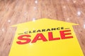 CLEARANCE SALE sticker set up on the ground floor in fashion mall Royalty Free Stock Photo