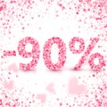 Clearance sale on Valentine`s day. Discounts. Royalty Free Stock Photo