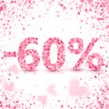 Clearance sale on Valentine`s day. Discounts. Royalty Free Stock Photo